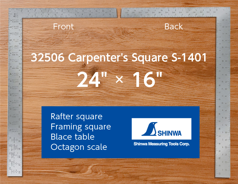 BROWN'S Carpenters Square, L Ruler, Right Angle Ruler, Framing